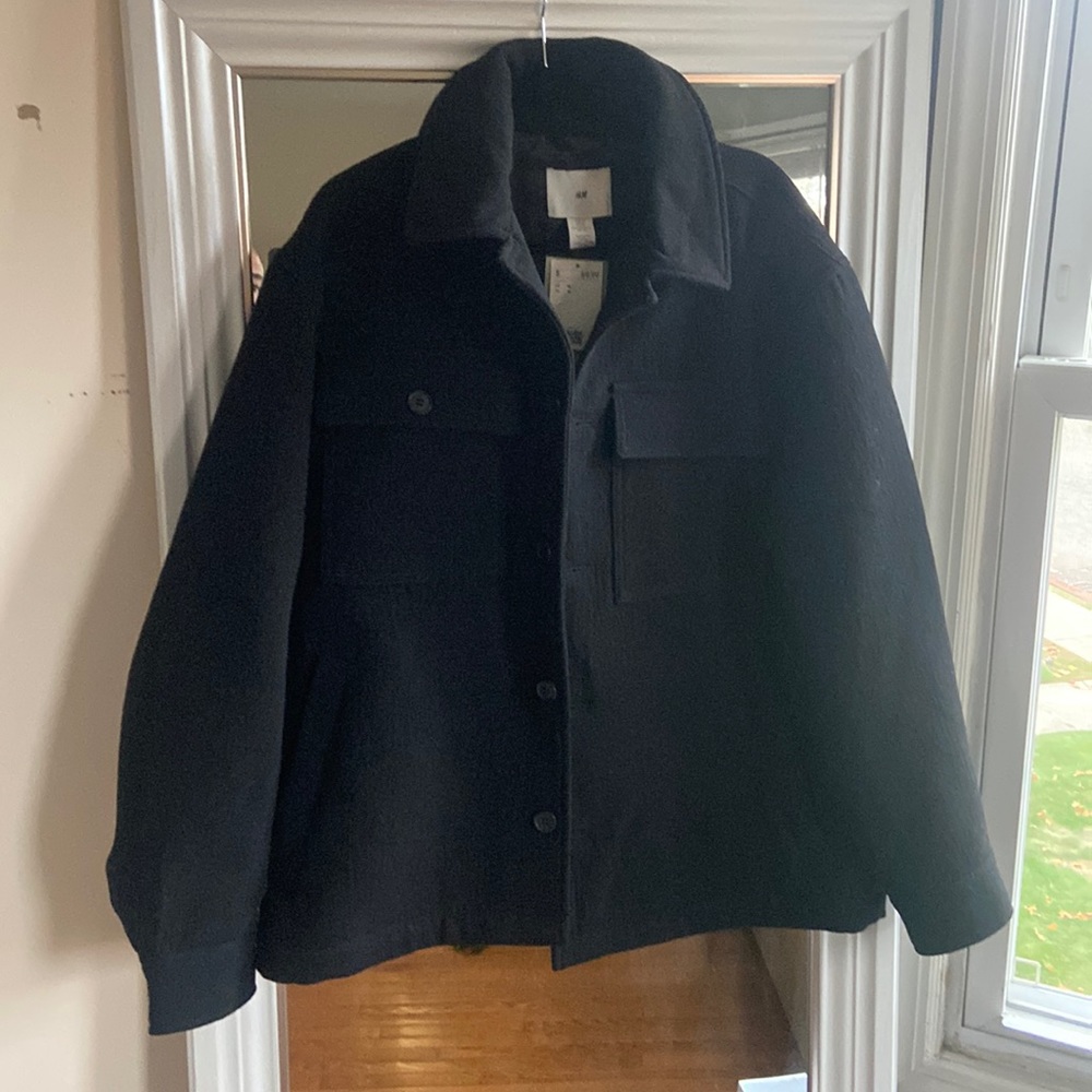 BRAND NEW MINIMAL STYLE H&M MENS CROPPED WORKER STYLE WOOL MIX JACKET